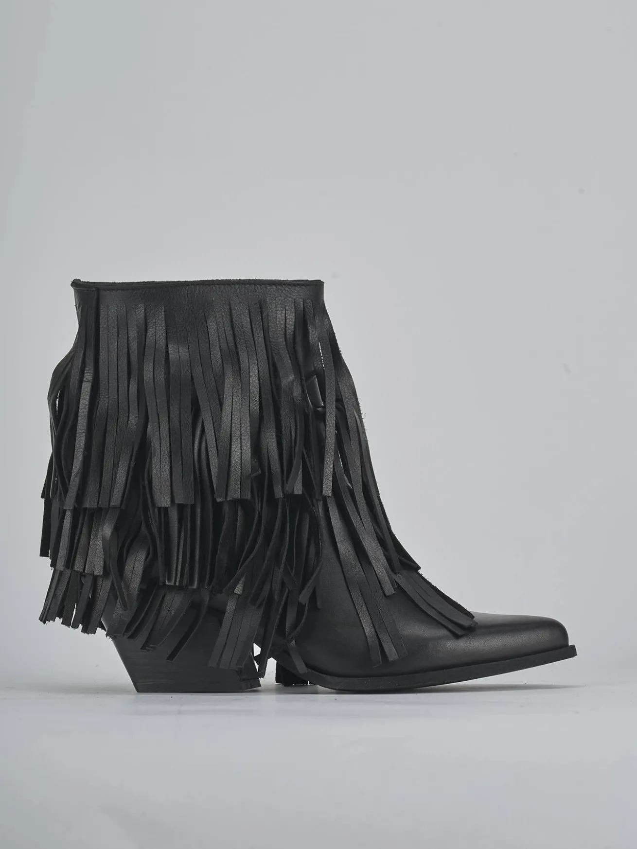 Stivaletti tacco 7cm pelle nero