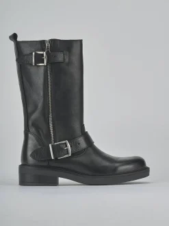 Stivaletti tacco 3cm pelle nero