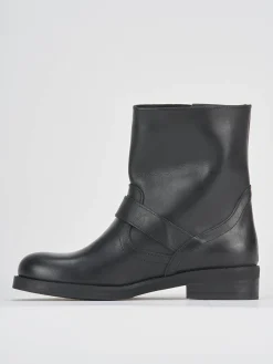 Stivaletti tacco 3cm pelle nero