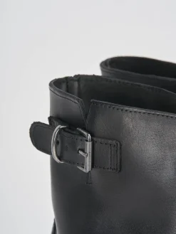 Stivaletti tacco 3cm pelle nero