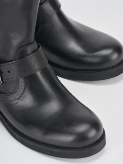 Stivaletti tacco 3cm pelle nero