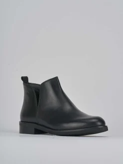 Stivaletti tacco 1cm pelle nero