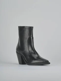 Stivaletti tacco 9cm pelle nero