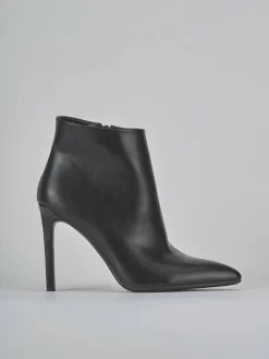 Stivaletti tacco 11cm pelle sostenibile nero