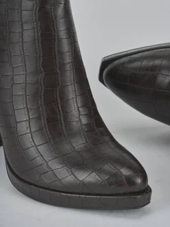 Stivaletti tacco 12cm pelle sostenibile testa