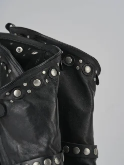 Stivaletti tacco 3cm pelle nero