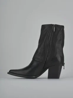 Stivaletti tacco 8cm pelle nero