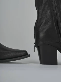 Stivaletti tacco 8cm pelle nero