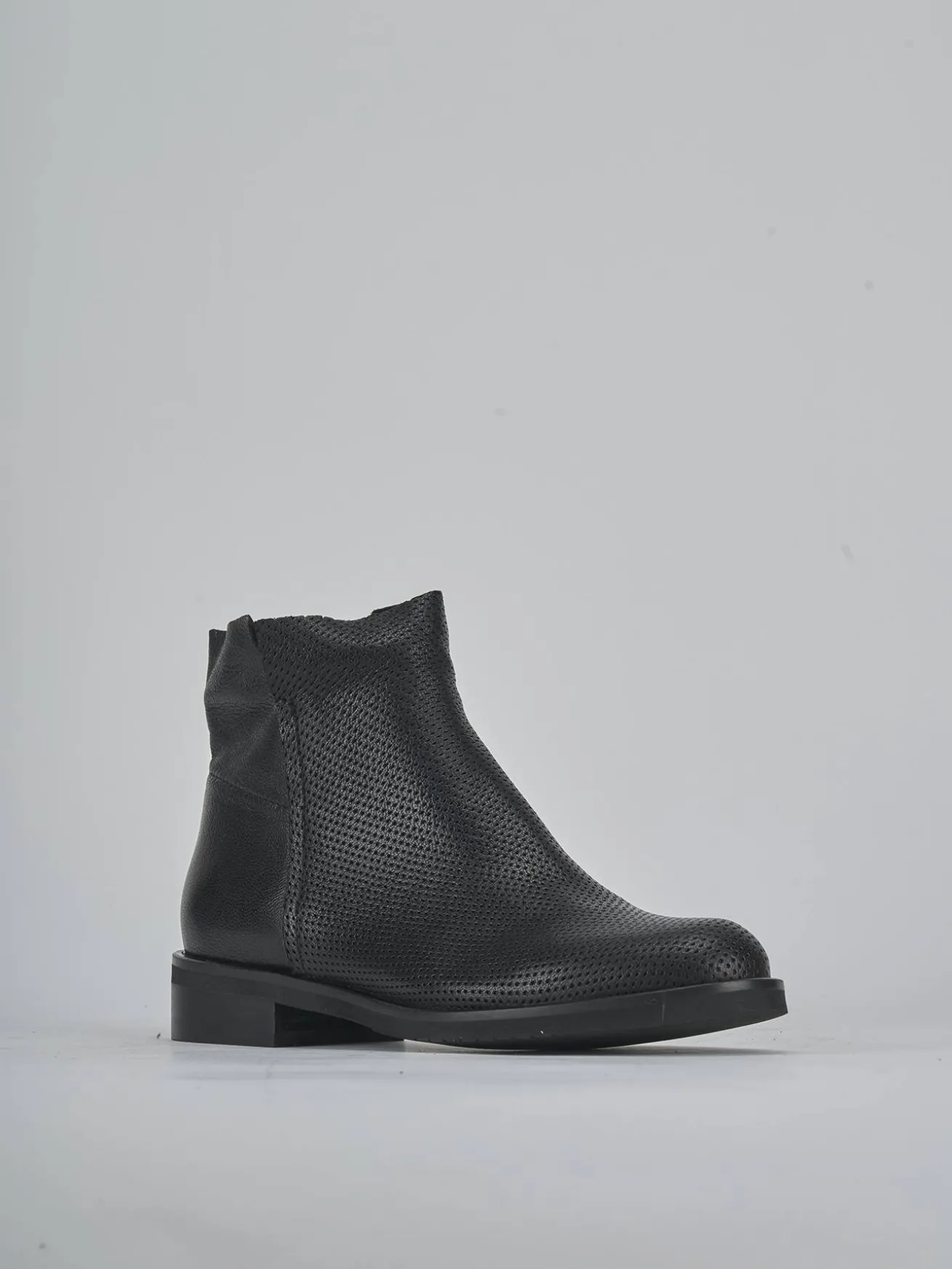 Stivaletti tacco 4cm pelle nero