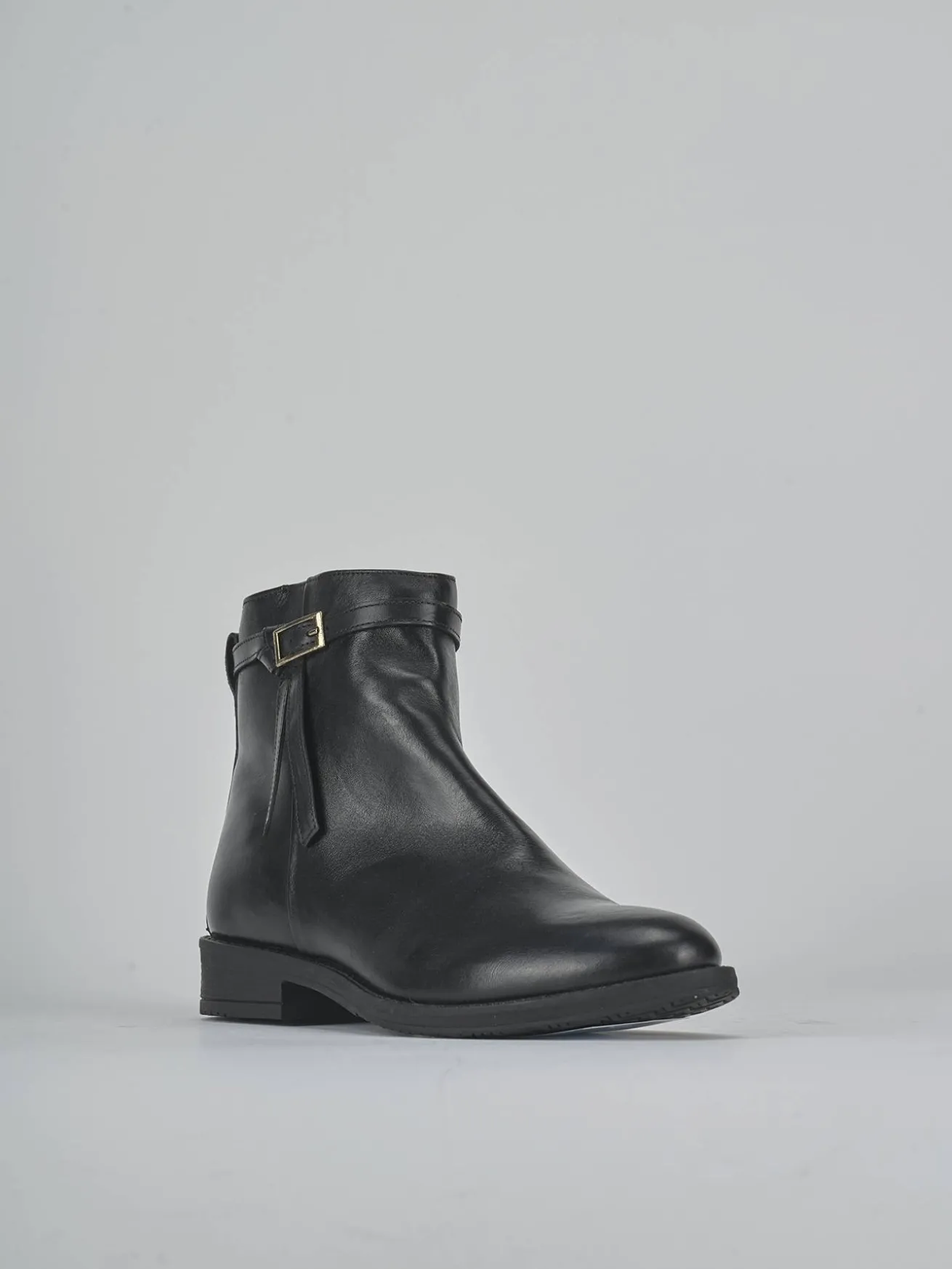 Stivaletti tacco 1cm pelle nero