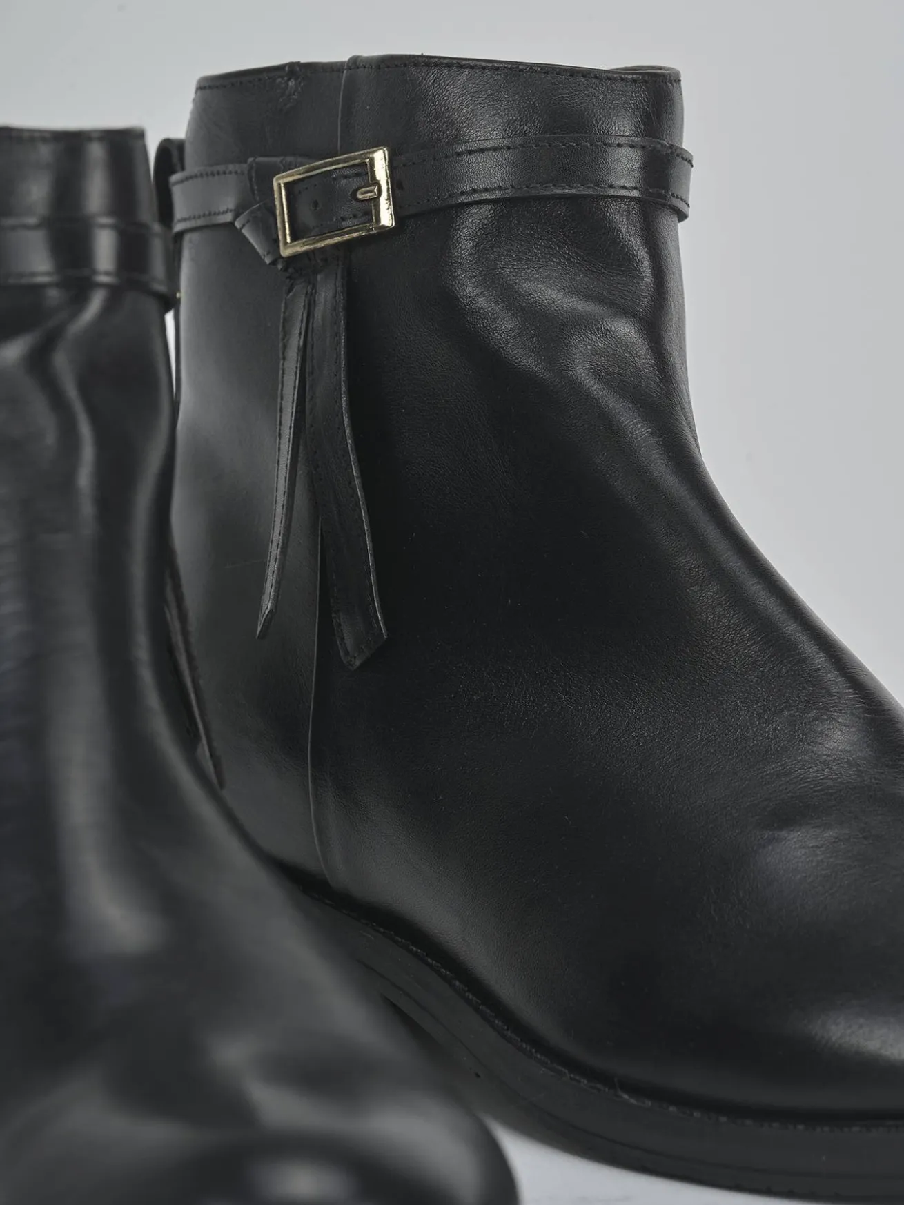 Stivaletti tacco 1cm pelle nero