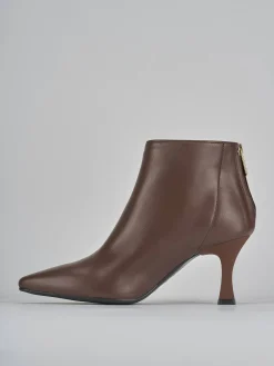Stivaletti tacco 7cm pelle marrone
