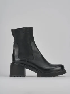 Stivaletti tacco 6cm pelle nero