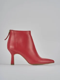 Stivaletti tacco 5cm pelle rosso