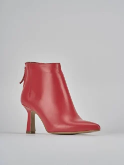 Stivaletti tacco 5cm pelle rosso