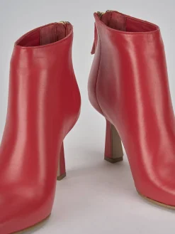 Stivaletti tacco 5cm pelle rosso