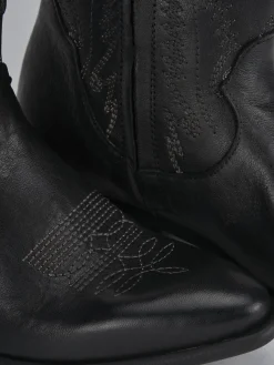 Stivaletti tacco 2cm pelle nero