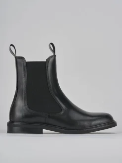 Stivaletti tacco 1cm pelle nero