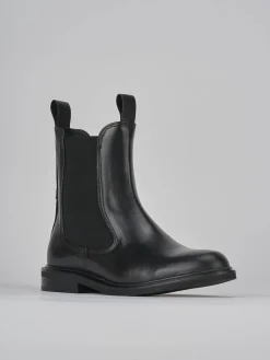 Stivaletti tacco 1cm pelle nero