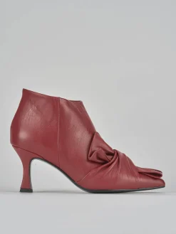 Stivaletti tacco 7cm pelle rosso