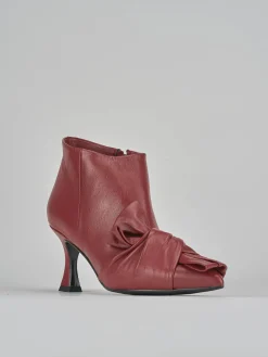 Stivaletti tacco 7cm pelle rosso