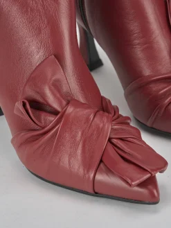 Stivaletti tacco 7cm pelle rosso