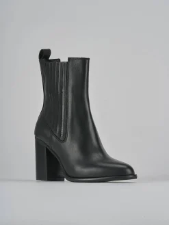 Stivaletti tacco 8cm pelle nero