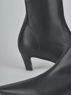 Stivaletti tacco 5cm pelle nero