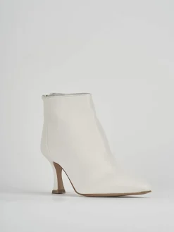 Stivaletti tacco 7cm pelle bianco