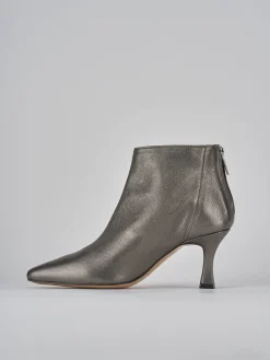 Stivaletti tacco 7cm pelle grigio