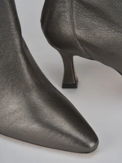 Stivaletti tacco 7cm pelle grigio