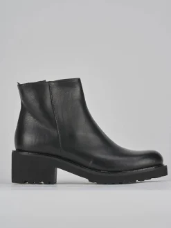 Stivaletti tacco 5cm pelle nero
