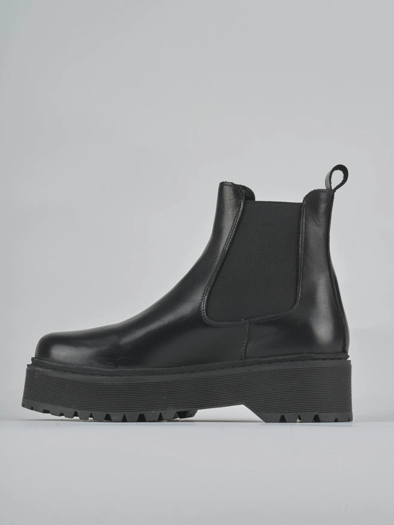 Stivaletti tacco 4cm pelle nero