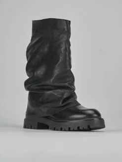 Stivaletti tacco 3cm pelle nero