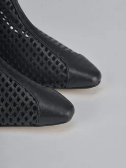 Stivaletti tacco 7cm pelle nero