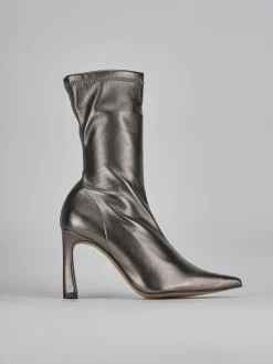 Stivaletti tacco 9cm pelle argento