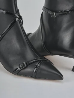 Stivaletti tacco 5cm pelle nero