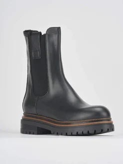 Stivaletti tacco 2cm pelle nero