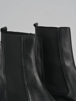 Stivaletti tacco 3cm pelle nero