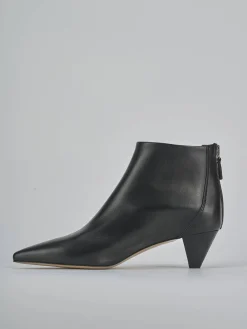 Stivaletti tacco 5cm pelle nero