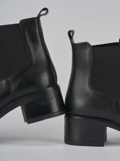 Stivaletti tacco 5cm pelle nero