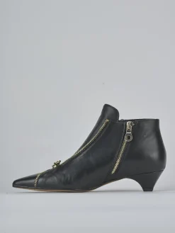 Stivaletti tacco 3cm pelle nero