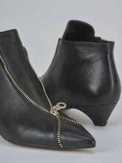 Stivaletti tacco 3cm pelle nero