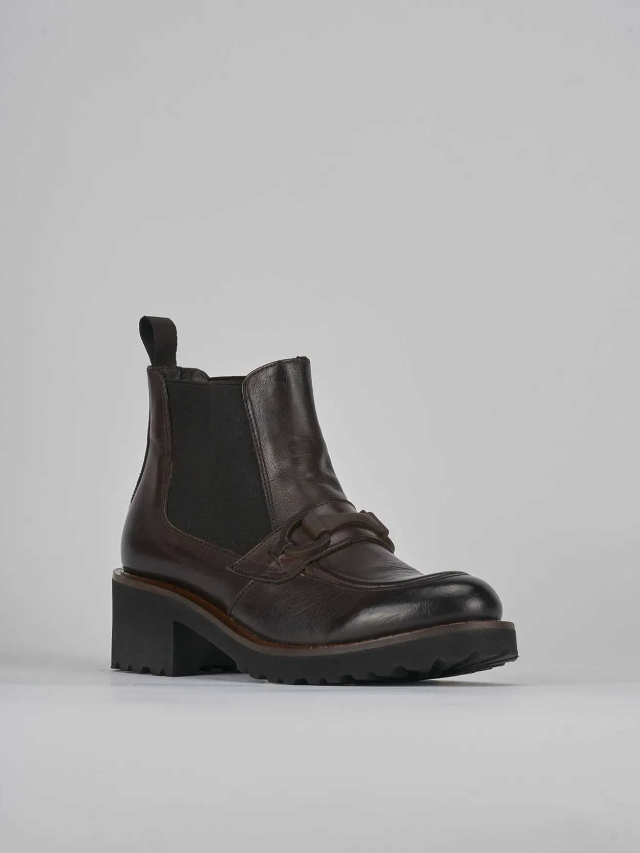 Stivaletti tacco 5cm pelle testa