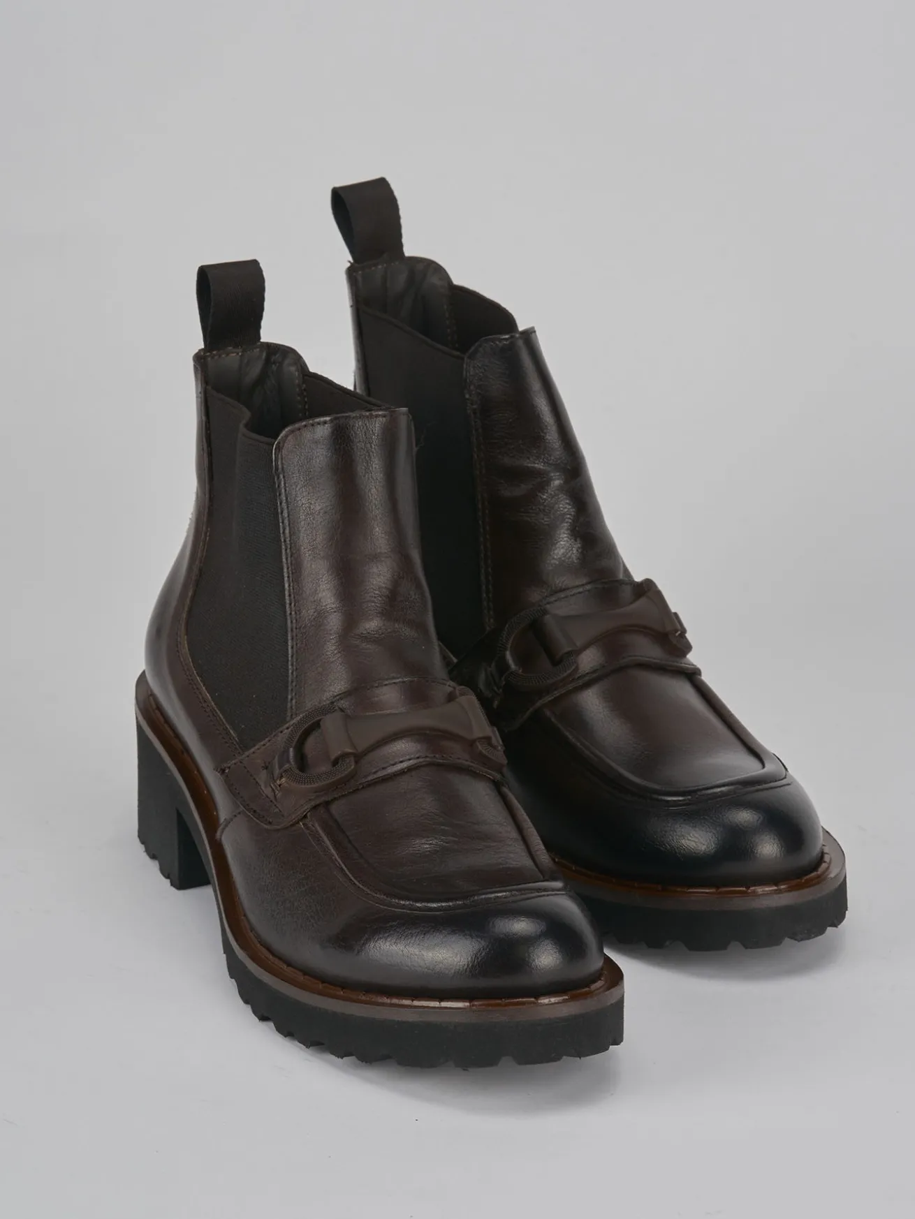 Stivaletti tacco 5cm pelle testa