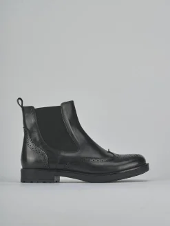 Stivaletti tacco 1cm pelle nero