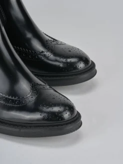 Stivaletti tacco 2cm pelle nero