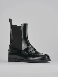 Stivaletti tacco 1cm pelle nero