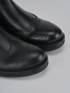 Stivaletti tacco 2cm pelle nero