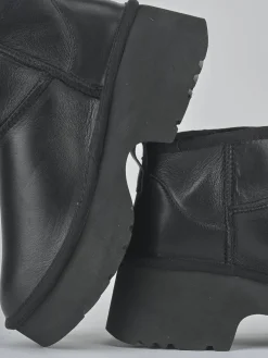 Stivaletti tacco 3cm pelle nero